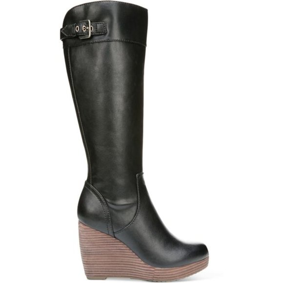 Dr. Scholl's “Checkit” Black Heeled Boots - Picture 1 of 11